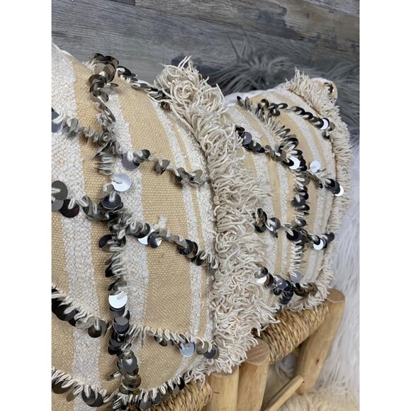 Vintage Handira Pillow Cover Moroccan Berber Wedding Blanket Cushion 03YS0049 - Picture 7 of 9